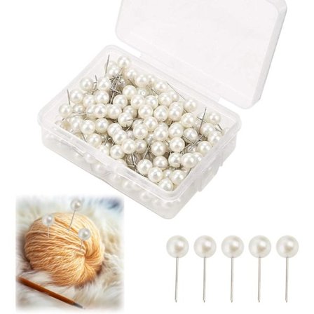 200 styk nåle med hoved, hvide rustfri stålnåle, hvide lige hovednåle, lange reversnåle, stofnåle til håndarbejde, syning, DIY, foldning