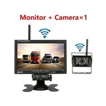 Trådløst bakkamera til 7-tommers LCD-skærm til køretøj til lastbil, bus, autocamper, trailer, gravemaskine 12V-24V Vandtæt IP67 120