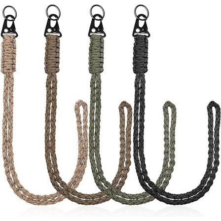 4 st kraftiga nyckelband med metall Hk-klämmor, flätad stark Paracord nyckelring - stock