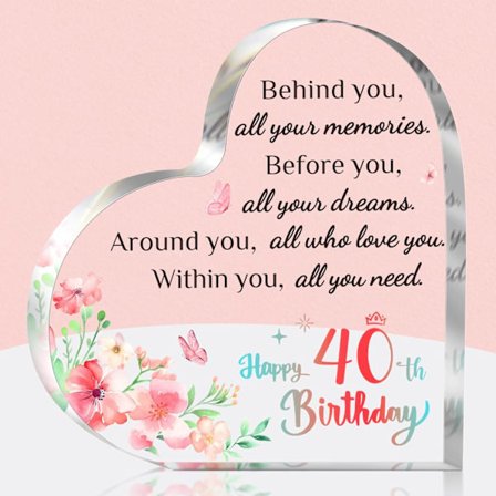 40-vuotislahja naiselle - Akryylinen muistolaatta koristeeksi hänelle, ystäville, vaimolle