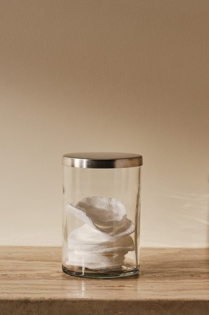 Jotex - Boks Med Lokk Transparent/sølv - ALEX - Kjøp Baderomstilbehør hos Jotex