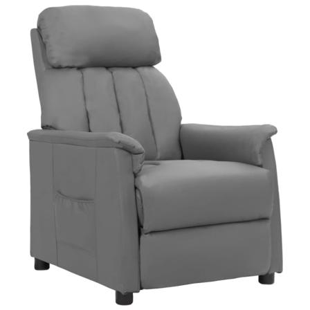 Vidaxl Reclinerfåtölj Med Uppresningshjälp Grå Konstläder Grå