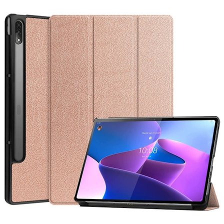 Lenovo Tab P12 Pro tri-fold flipomslag i læder - Rødguld