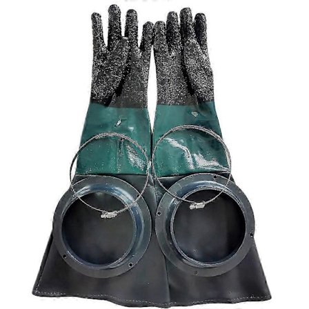 Blästringshandskar SandBlästerdelar 60cm med O-ringar för blästerskåp