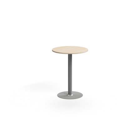 Barový stůl ALVA, Ø700x900 mm, upevnitelný, vysokotlaký laminát, stříbrná/bříza