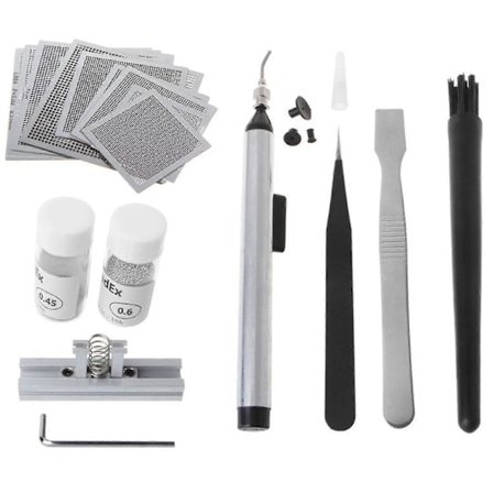 Bga Reballing Suoraan Lämmittävät Stensiilit Juotospasta Tina Pallot Asema Teräsverkko Bga Reball -sarja R:lle