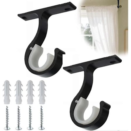 2-pack gardinstångsfästen, gardinstångsfästen i aluminium