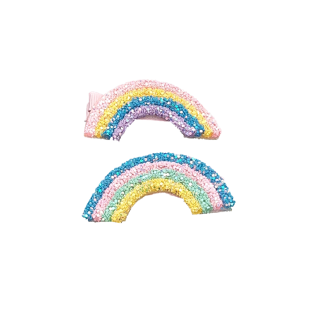 Complement Kids 1 Par Hårspännen Med Glitter-regnbåge Accessoarer Unisex Flerfärgad