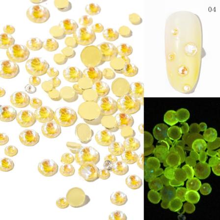 Nail Art 8-färgs rund bottenborr Luminous Diamond Storlek Blandad 288 bitar CRS-57-04 8-Color nail art luminous Diamond