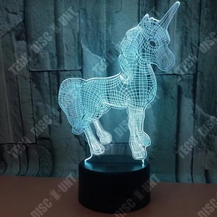 Bordslampa - TECH DISCOUNT - Liten enhörning - 7 färger - Taktile - LED 3W