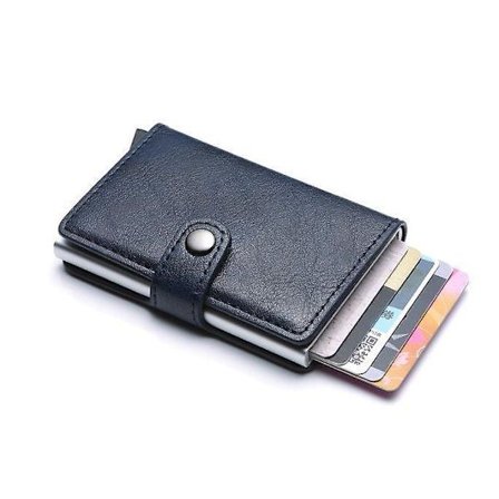 PopUp Smart Kortlommebørste skubber 8 kort frem RFID-NFC Sikker - Mørkeblå