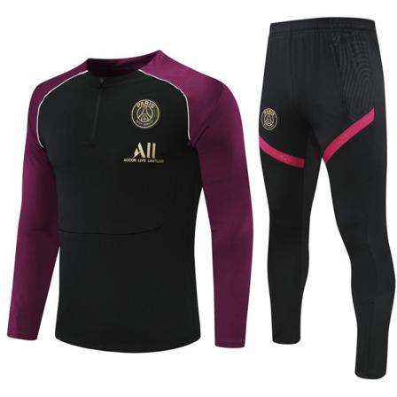 Paris Saint-germain Långärmad Fotbollsträningsdräkt För Barn Purple Sleeve Black 14(135-145cm)