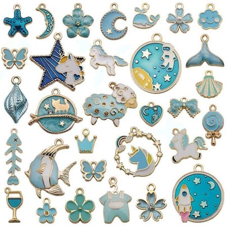 31 stk/sæt Frugt dyr blandet emalje charms vedhæng DIY smykker