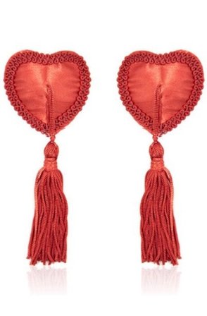 TOYZ4LOVERS Red Heart Nipples Tassels - Vuxen.se - Sexiga accessoarer, handskar, nipple pasties, selar & bälten