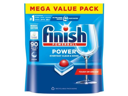 FINISH Maskindisk Power All in 1 tabletter 90/fp - Lyreco - Städ och hygien - Diskrengöring - Maskindiskmedel