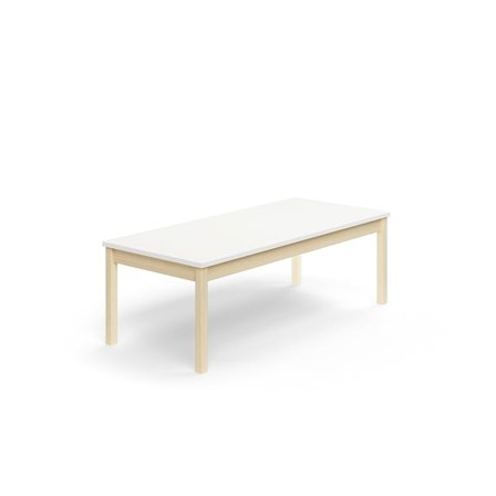 Bord DECIBEL, 1600x700x530 mm, ljuddämpande högtryckslaminat, björk/vit