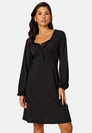 Happy Holly Tessan long sleeve dress Black Klær