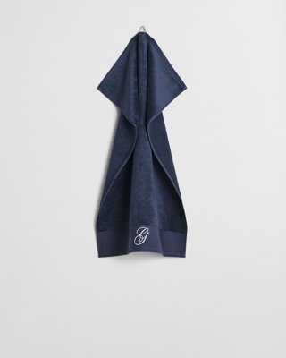 GANT - Brodert håndkle 50x70 marine