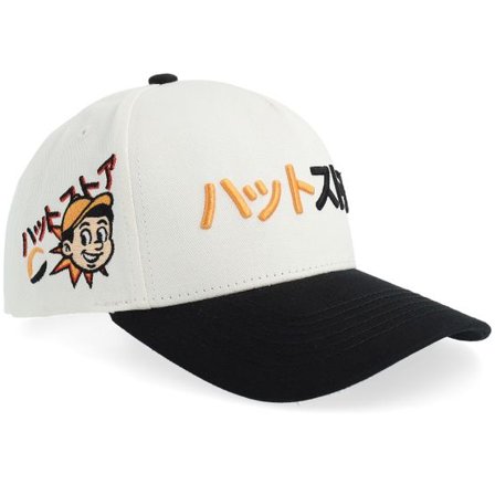 Hatstore - Vit adjustable Keps - Kanji Mascot White/Black A-frame Adjustable @ Hatstore