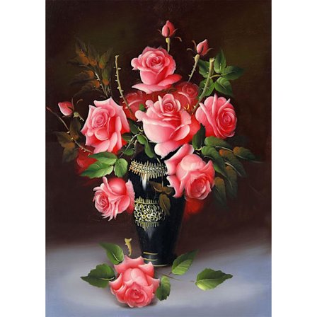 Kukka timanttimaalaus, 5D DIY Pink Rose Diamond Art Painting Set, täydellinen lahja aikuisille ja lapsille aloittelijoille, perheelle ja ystäville, 