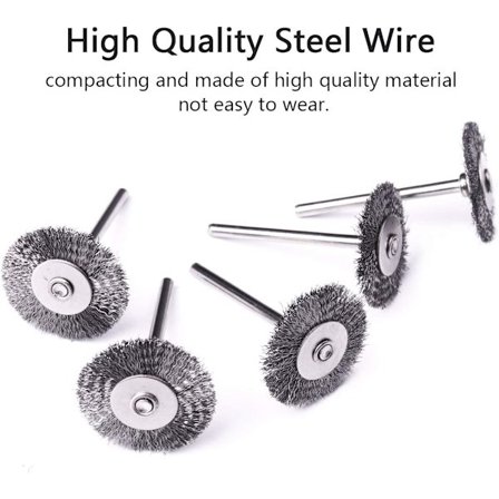 *10 stk. 25mm mini stålbørster, egnet til roterende støbeform gri*