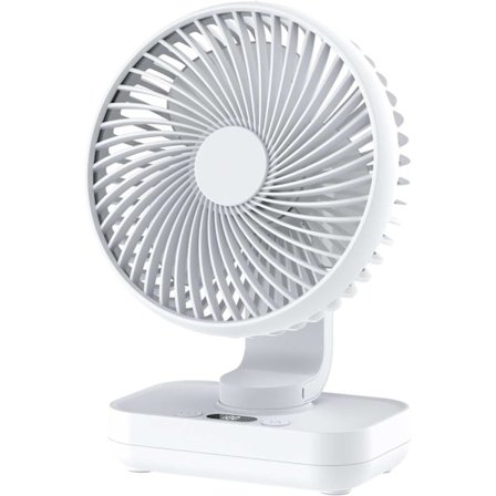 Automatisk Oscillerende Oppladbar Bordvifte, 4000mAh Batteri Bærbar USB Mini Vifte Liten men Kraftig med LED Digital Skjerm, Luftsirkulasjon