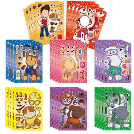 16 stk. Paw Patrol Lag et Ansikt Klistremerker Bursdagsfest Gaveposer Godteposefyll