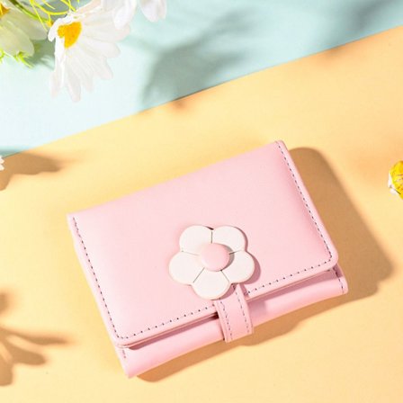Jenter Liten Lommebok Dame Tri-fold Lommebok ROSA pink