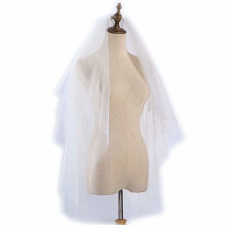 1 brude slør Dobbelt lag blonde med kam Aften bal