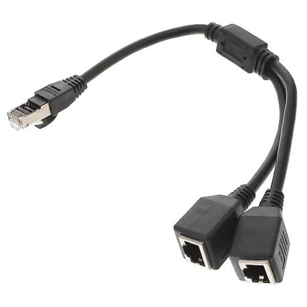 1 kpl Rj45 Ethernet-kaapeliadapteri Splitter 1 uros 2 naarasporttiin Lan-verkkopistoke 2-in-1-adapteri Verkkovarusteet Splitter (musta)