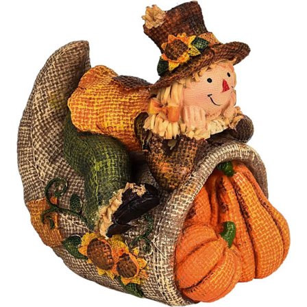 Fugleskræmsel Bord Dekoration Figur Figur Efterår Figur Dekoration Smil Efterår Høst Græskar Thanksgiving Halloween Påske