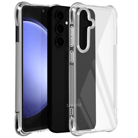 Coque - IMAK - Samsung Galaxy S24 FE - Silikon Antichock - Transparent - Förstärkt Bumper