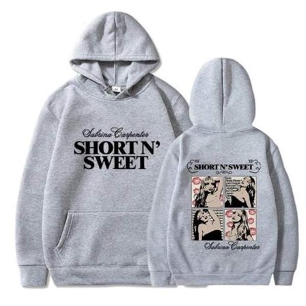 Sabrina Carpenter Merchandise Hættetrøjer Trykt Sweatshirt Løs Pullover Casual Langærmet Til Mænd Kvinder Grå