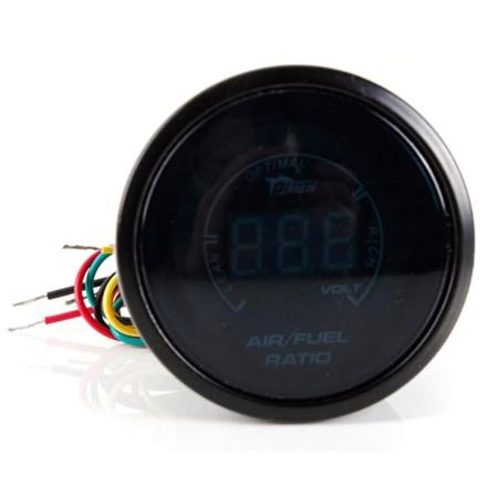 Ilma-polttoaineen suhdemittari LED-näytöllä 2 tuumaa (52 mm) Ilma-polttoaineen suhdemittari 12 V:n autoon Black