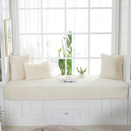 Vinduskarm balkongpute, universell karnappdeksel for alle årstider, plysjpute for romdekor (beige, pute 45*45 (inkludert kjerne))