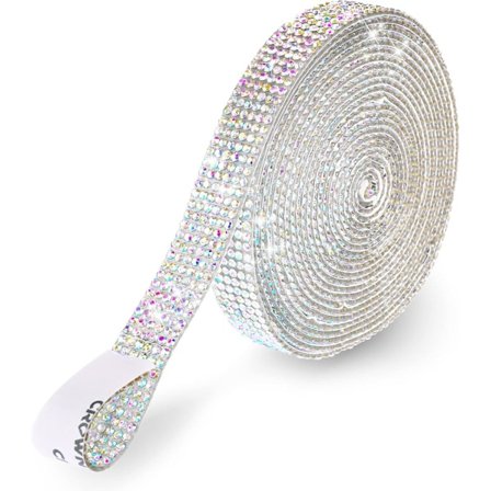 1 rull selvklebende rhinestones strips rhinestones tape selvklebende rhinestones ribbon rull diamant ribbon sølv bling