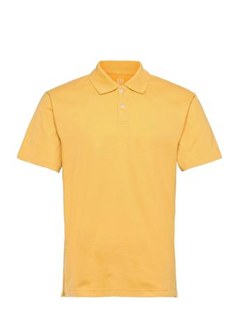 Logo Jersey Polo Polos Short-sleeved Keltainen GAP
