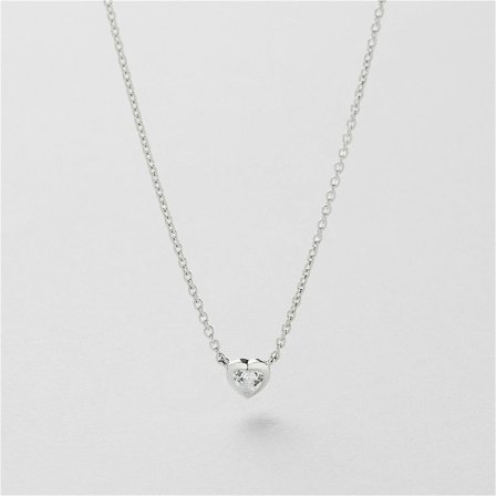 Bezel Heart Halskette - STERLINGSILBER