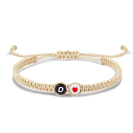 Wekity Initial Armband Dam Tjejer Tonåringar Flätad Rep Flätad Examen Mors Dag Present Till Mamma Flickvän Fru Justerbar 26 Bokstäver