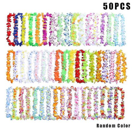 50 stk/100 stk Hawaiiansk Halskjede Tropisk Hawaii Stoff Blomsterkrans Festdekor