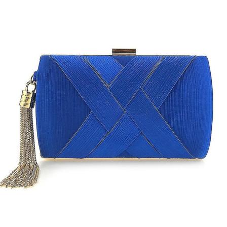 Kvinner Kveldsclutch Elegant veske Metalldusk Avtakbar kjede Interlace For Cross-stropper Klassisk stil Skulder B Blue