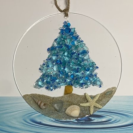 Sea Glass Suncatcher Beach Romantic Acrylic Pendant Sunshine Catcher Small Tree