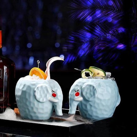 2 x 480ml / Tiki Kopper Keramisk Hawaiian Cocktail Krus Hawaiian Party Søt Eksotisk Cocktailglass Tiki Bar Profesjonell Hawaiian Party Bar Tilbehør