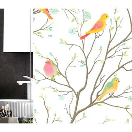 Glasdekoration 200 x 30 cm Selvklæbende Farvet Frosted Glas Elektrostatisk Toilet Film Anti - Spekulær Vindue Solskærm Isolerende Film, Farverig