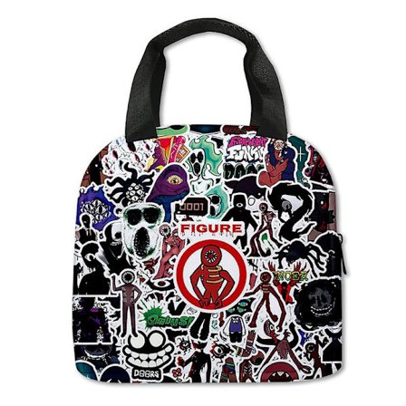 Roblox Doors 3D-print frokostpose, madkasse til børn, drenge og piger, frokostposer med stor kapacitet, isoleret køletaske til picnic, skole DB