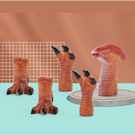 Dinosaur Finger- og Dukkehånd Dino T-rex Dukker Dyr Raptor Fingerleker for Barn (Rød)