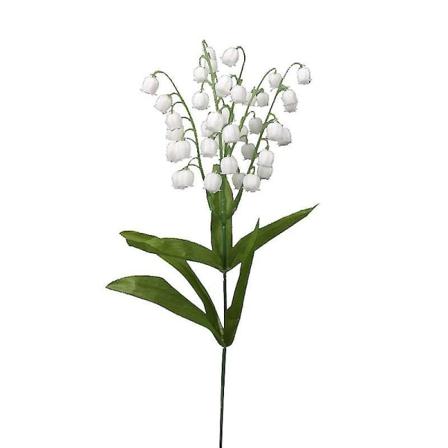 35cm 5-grenet Imitation Bell Orchid Enkelt Hvid Lille Konval Blomster Plastik Blomst Imitation Flo