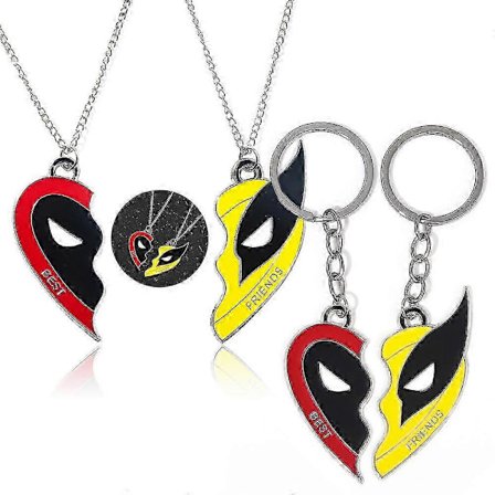 Wolverine Deadpool Nøglering Halskæde Mænds Legering Vedhæng Cosplay Nøgleringe Gave