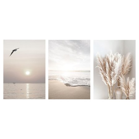 Set med 3 snygga väggposters för vardagsrummet, utan ram, 30 x 40 cm