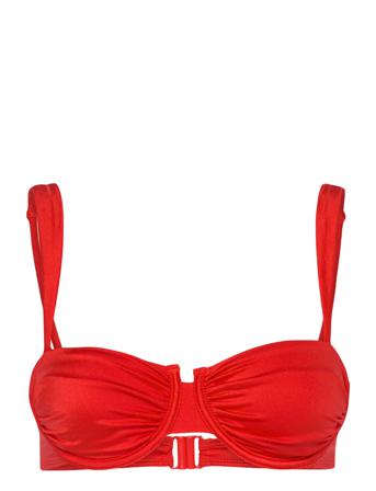 Borabora Ruched Ub Swimwear Bikinis Bikini Tops Bandeau Bikinitops Rød Hunkemöller